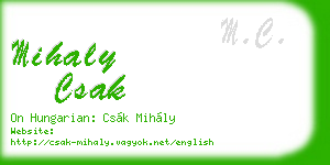 mihaly csak business card
